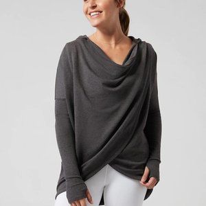 Athleta Charcoal Gray Drape Hoodie